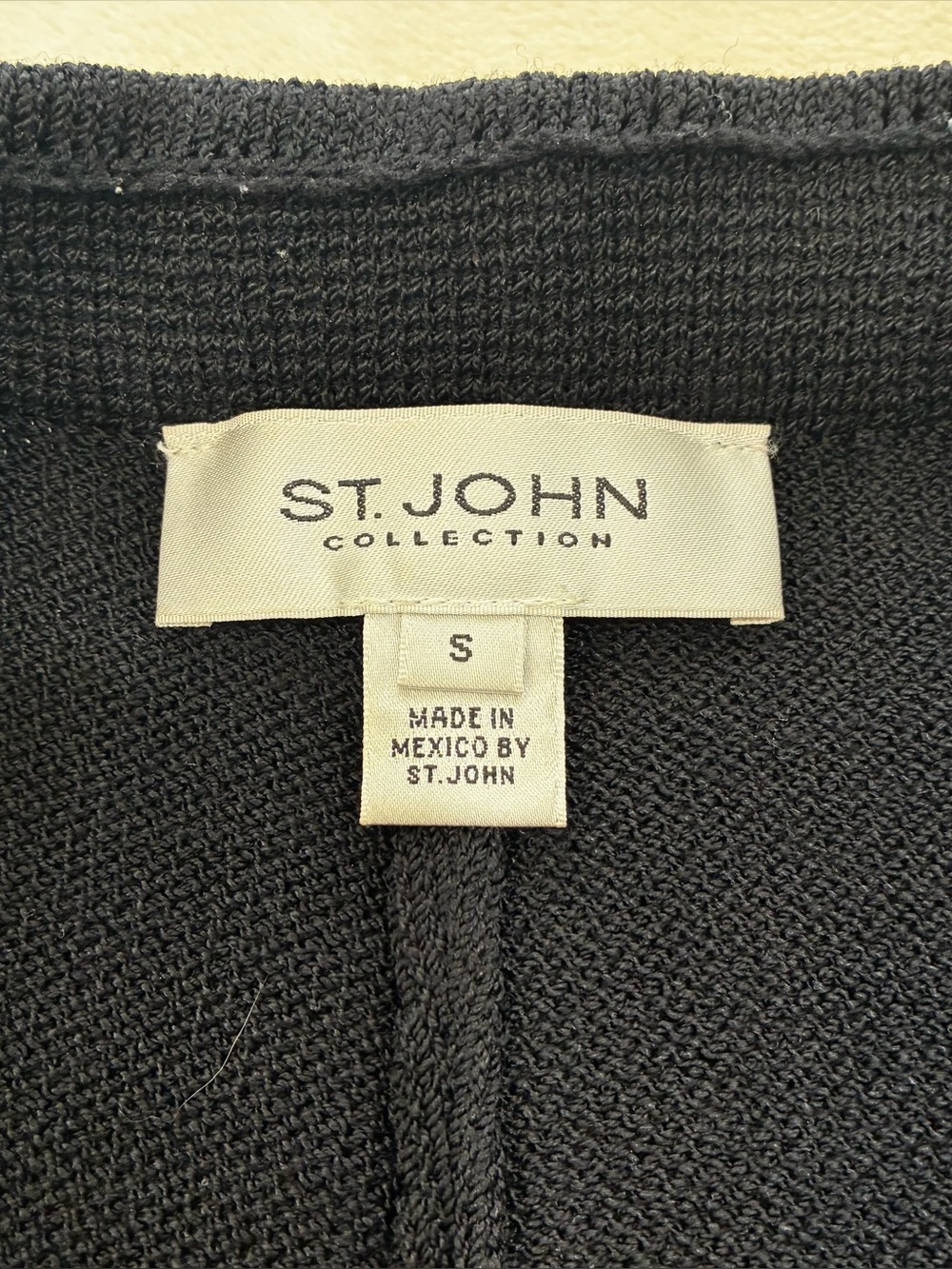 St. John Collection Santana Knit Wide Leg Pants Black Caviar Wool Blend Small - Picture 7 of 8